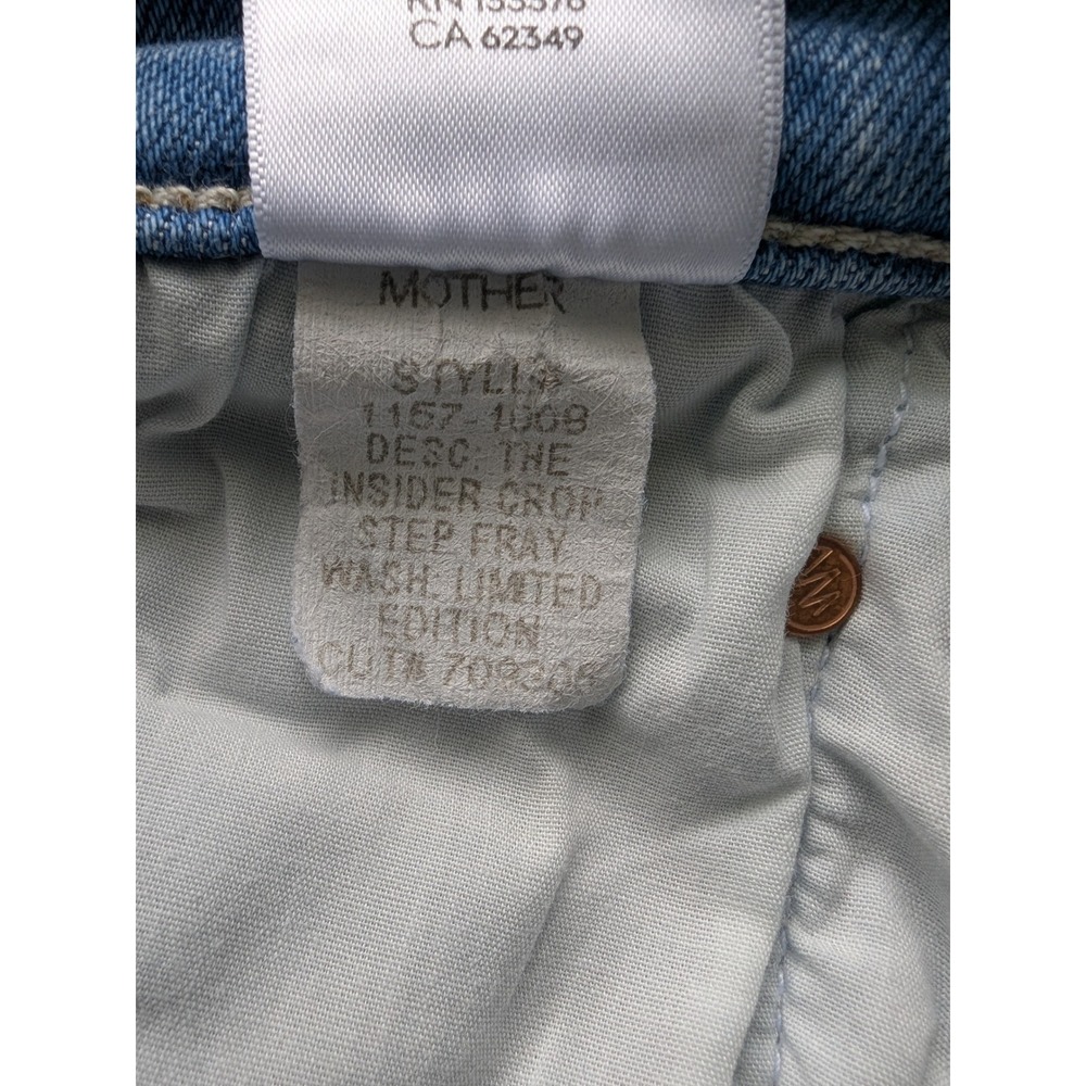 Mother Insider Crop Step Fray Jeans Womens Size 24 Light Blue Limited Edition - Picture 7 of 12